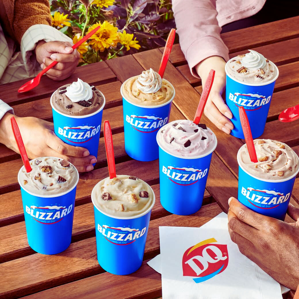 Full dairy queen blizzard menu and category